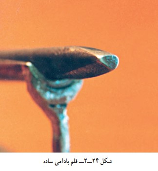 قلم بادامی ساده در کارگاه قلمزنی صنایع دستی